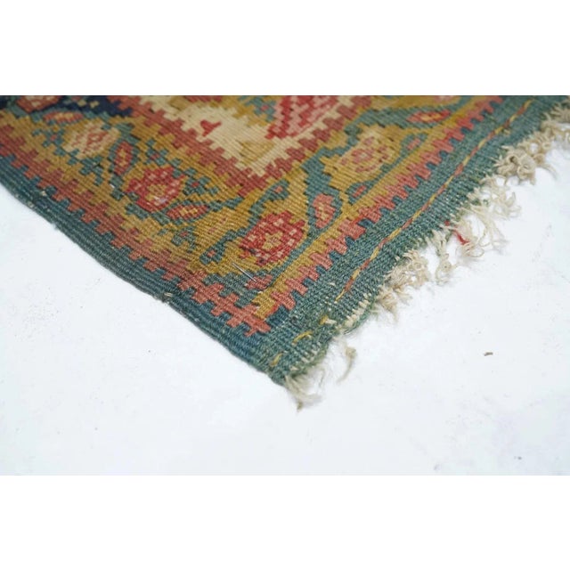 Sand Antique Senneh Kilim Rug 4'7'' x 6'8'' For Sale - Image 8 of 10