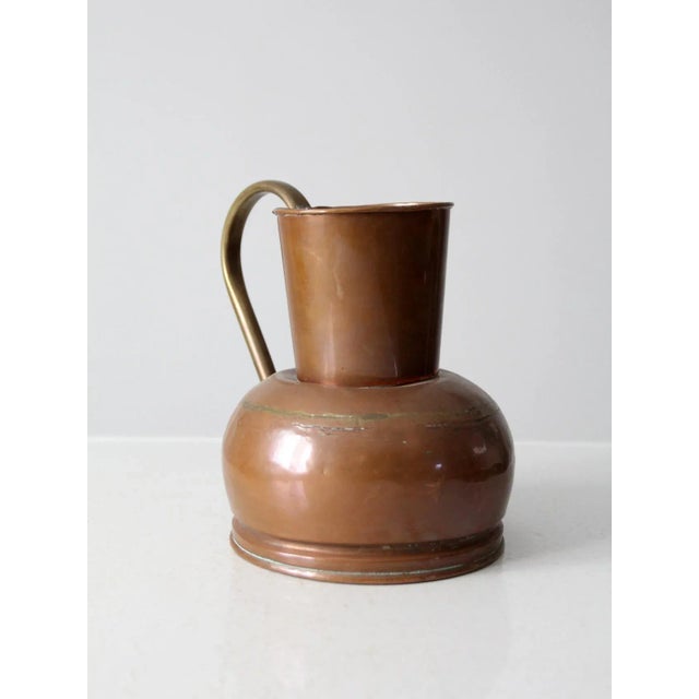 Antique Dutch Copper Ewer With Brass Handle For Sale - Image 4 of 13