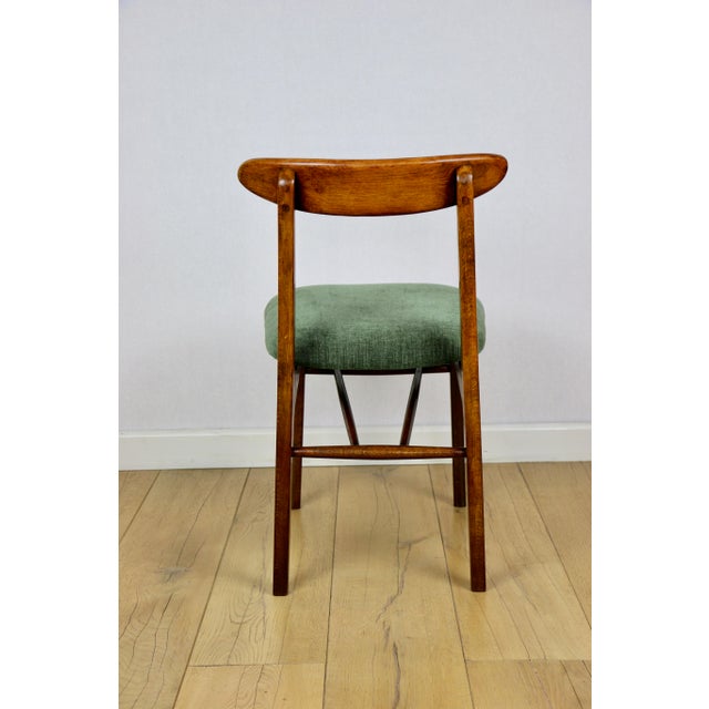 Wood Vintage Green Wooden Chair from Hałas, 1970s For Sale - Image 7 of 11