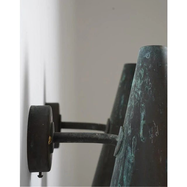 Metal Swedish Copper Outdoor Wall Lamp attributed to Hans-Agne Jakobsson, 1960s For Sale - Image 7 of 13