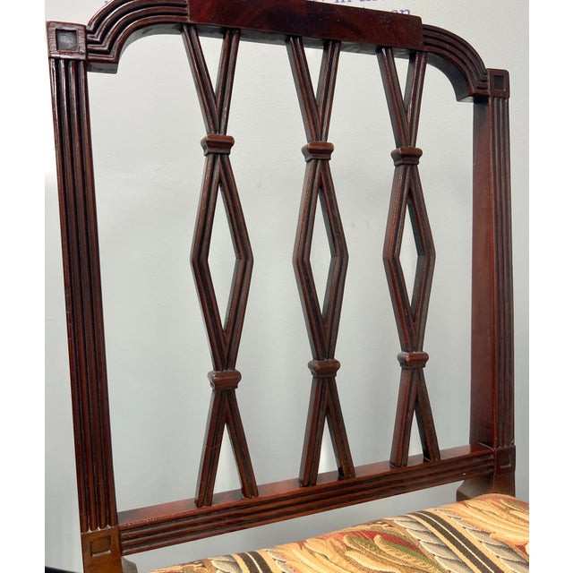 Brown Late 19th Century Ferdinand Keller English Regency Lattice Back Chairs - A Pair For Sale - Image 8 of 10