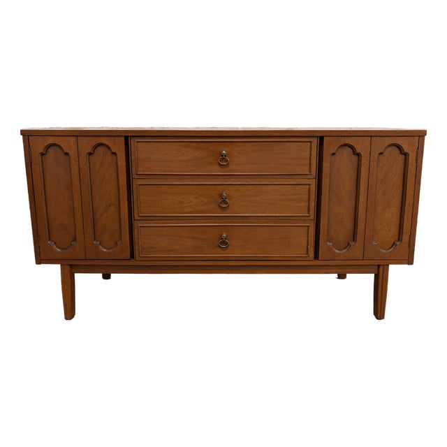 Vintage MCM J.B.Van Sciver Solid Wood Walnut Dresser/Credenza With Original Hardware For Sale