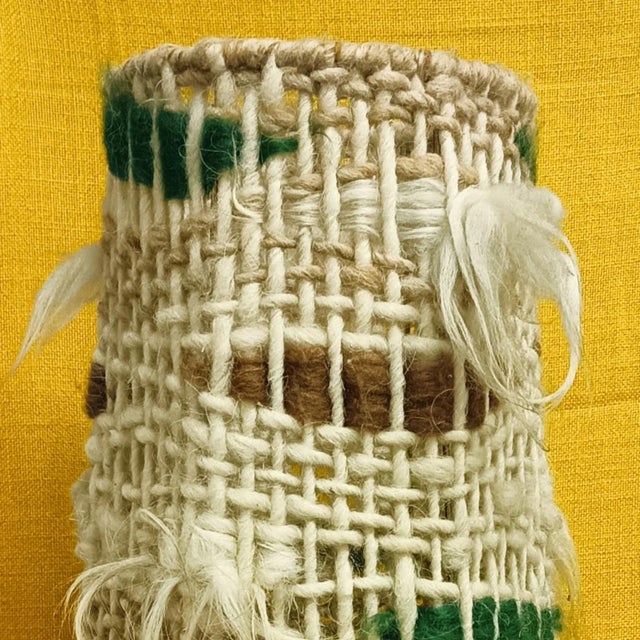 Tall Conical Floor Lamp Shade in Brutalist Wool Weave, 1970s For Sale - Image 14 of 14