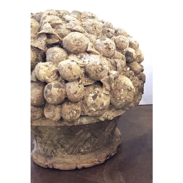 English Garden Stone Basket or Bouquet of Fruit From England For Sale - Image 3 of 9