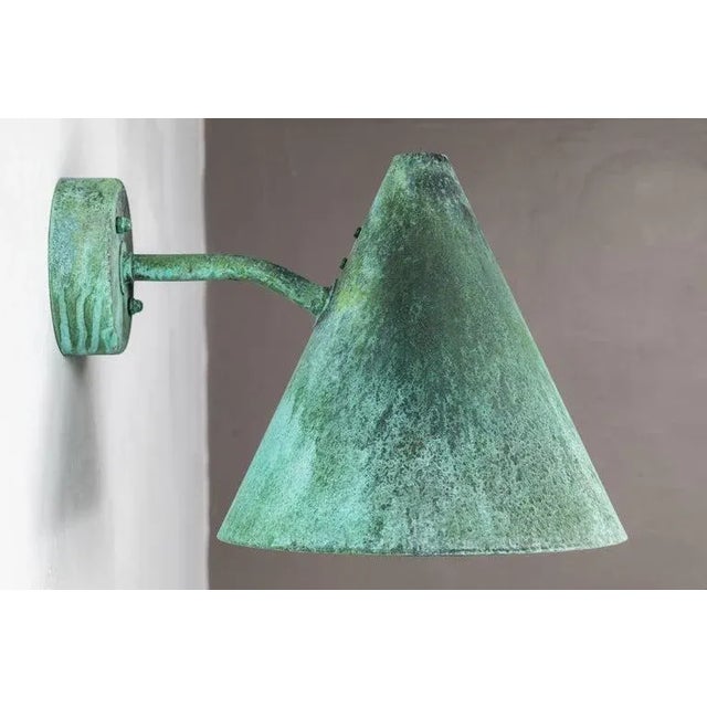 Hans-Agne Jakobsson 'Tratten' Verdigris Patinated Outdoor Sconce For Sale - Image 9 of 12