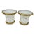 Pair of Antique French White Opaline Cachepots With Gilt Decorations For Sale
