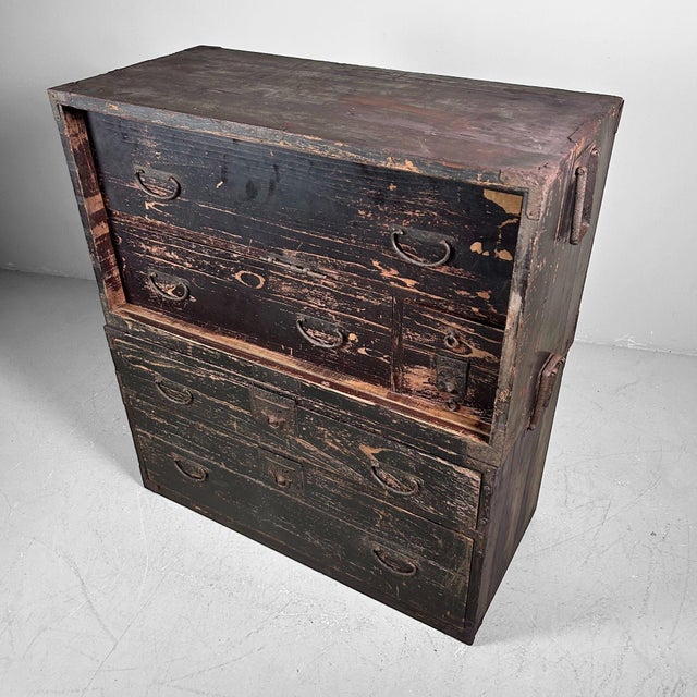 Antique Japanese Tansu Storage Cabinet, 1890s For Sale - Image 4 of 14