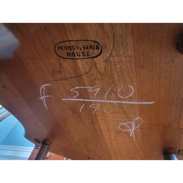 1971 Pennsylvania House Solid Cherry Dining Table & 6 Windsor Chairs (Van Sciver Retailer) For Sale - Image 13 of 18