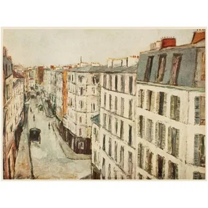 1950s Maurice Utrillo "Paris, Rue De La Jonquiere", First Edition Lithograph