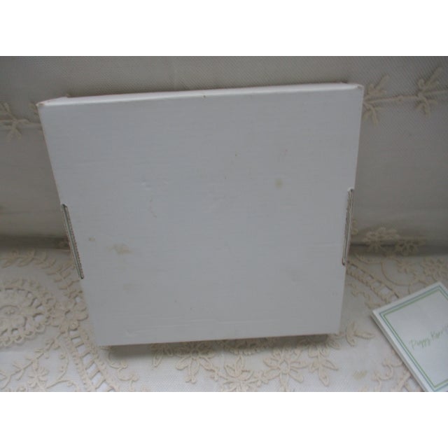 Peggy Karr Easter Rabbits in Basket With Eggs Fused Glass Plate 8" Boxed For Sale In Columbia, SC - Image 6 of 10