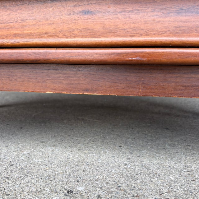 American of Martinsville American of Martinsville Wonderwood Walnut & Cane Tall Chest Dresser For Sale - Image 4 of 12