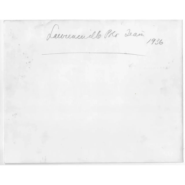 1936 men's polo team on horseback of Lawrenceville (Probably New Jersey). Publication information written on back....