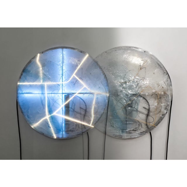 Contemporary Split Ground Moon Wall Light by Joachim Ramin for Early Light For Sale - Image 3 of 6