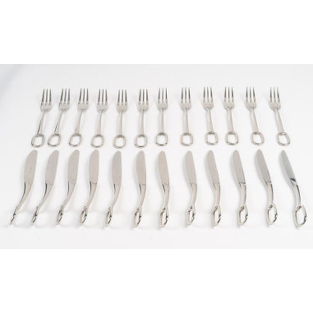 Silver Silver-Plated Grand Attelage Flatware Service from Hermes, 2010s, Set of 24 For Sale - Image 8 of 8