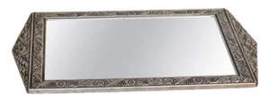 Wall Miror in Wood and Glass, France, 1970s