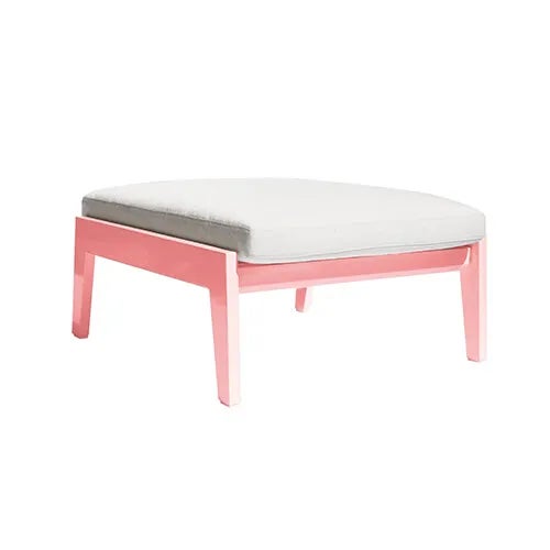 Mid-Century Modern Soft Pink Portofino Outdoor Ottoman by the Drawing Room Atl For Sale - Image 3 of 3