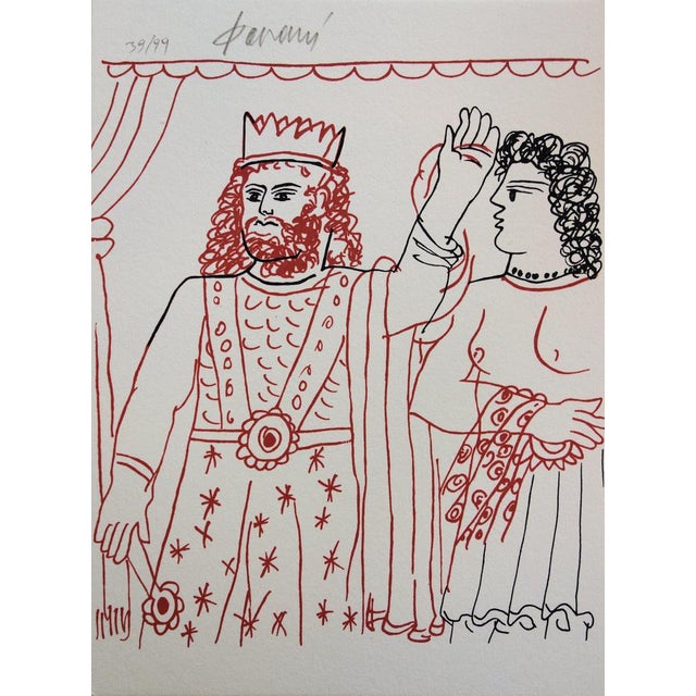 Alekos Fassianos, Roi et Andromaque, Lithograph For Sale - Image 6 of 6
