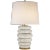 Kelly Wearstler for Visual Comfort Signature Phoebe Stacked Table Lamp in Antiqued White with Linen Shade For Sale