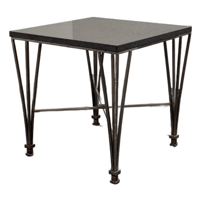Post Modern Granite + Steel Table For Sale