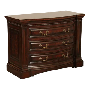 Early 21st Century Maitland Smith Regency Style Mahogany Bowfront Chest of Drawers