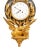 A wall clock with gilt bronze ribbon bow joining a gilt bronze ribbon attached to the clock case with patinated bronze...