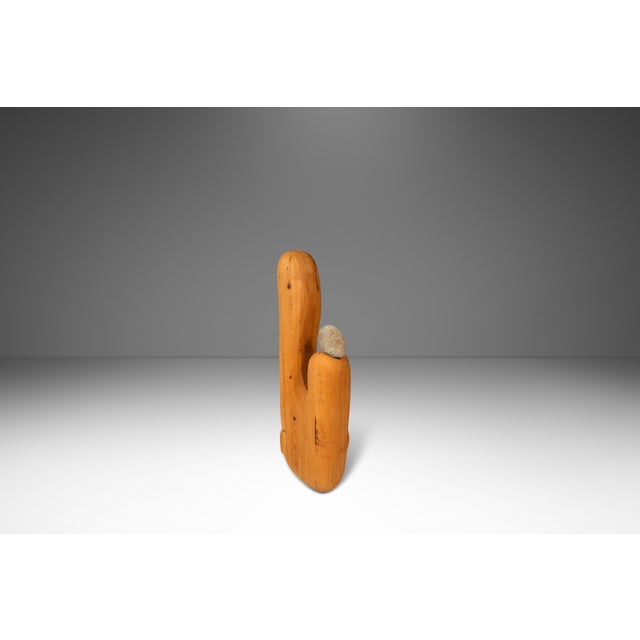 2-Piece Organic Modern Abstract Freestanding Sculpture in Solid Cypress & Stone by Mark Leblanc for Leblanc Studios, Usa, C. 2020s For Sale In Orlando - Image 6 of 14