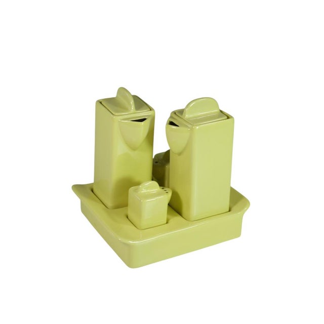 Brambilla Yellow Ceramic Oil Set by Angelo Mangiarotti, 1960, Set of 5 For Sale - Image 9 of 9