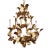 Mid-Century Italian Gilt Tole Six-Light Floral Chandelier For Sale