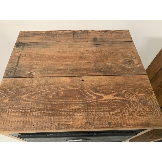 Small Brutalist Chests of Drawers in Patinated Fir, Set of 2 For Sale - Image 5 of 10