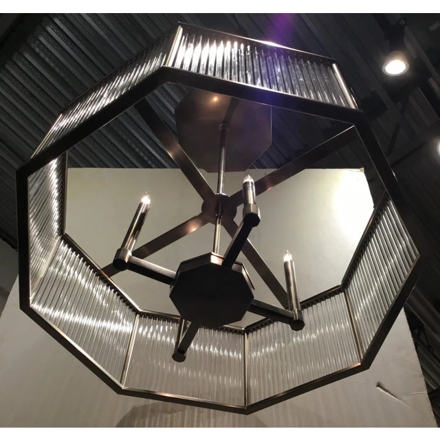 2010s Arteriors Modern Hera Silver Finished Octagonal Chandelier For Sale - Image 5 of 6