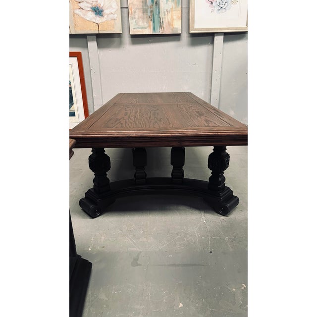 Beautiful Vintage Mediterranean, Brutalist ,Three Piece Coffee Table Set. Rustic/Farmhouse. Custom Hand Painted. For Sale - Image 6 of 12