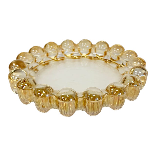 Vintage MCM Yellow Glass Boopie Bubble Catchall or Ashtray For Sale