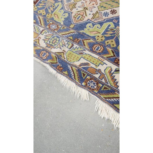 Vintage Hand-Knotted Patterned Rug For Sale - Image 6 of 9