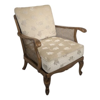 Chippendale-Style Lounge Chair with Rattan, 1965 For Sale