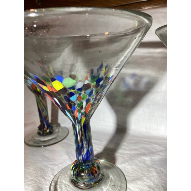 Vintage HandBlown Mexican Confetti Splatterware Margarita or Martini