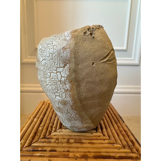 Vintage Handmade Folk Art Face Vase Sculpture For Sale In Los Angeles - Image 6 of 18