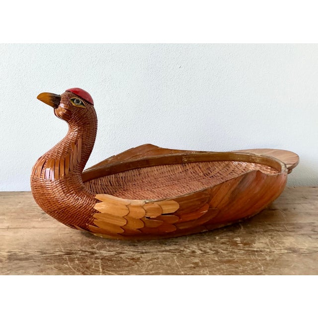 Vintage Boho Shanghai Weave Duck Tray For Sale - Image 9 of 12