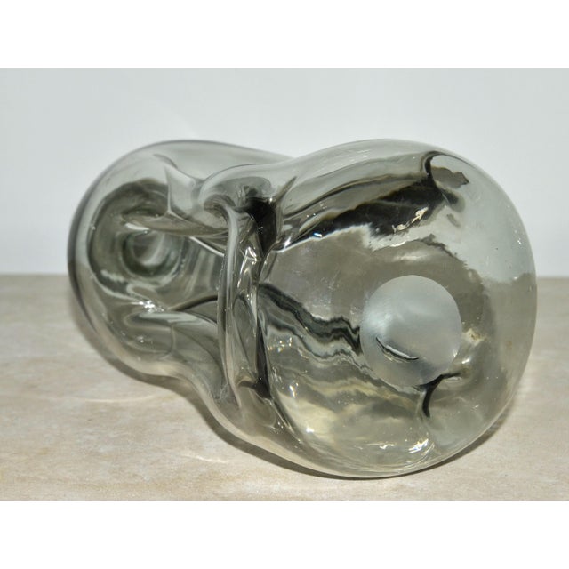 Light Gray 1960s Jacob E. Bang Smoked Art Glass Kluk Kluk Decanter for Holmegaard For Sale - Image 8 of 9