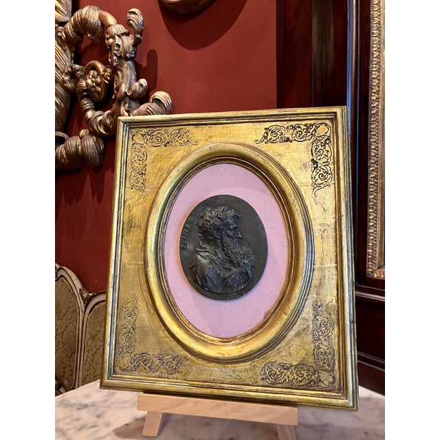 Portrait Medallions of Saints Peter & Paul, Gesso in Gilded Oval Frames, Set of 2 For Sale - Image 12 of 18