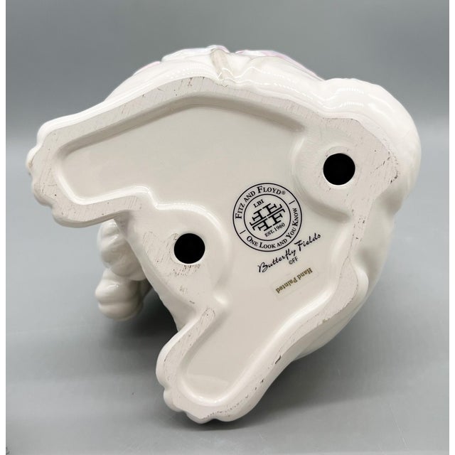 White Fitz and Floyd White Rabbit Figurine With Floral Accent | Butterfly Fields Collection - Spring, Easter, Cottagecore For Sale - Image 8 of 13