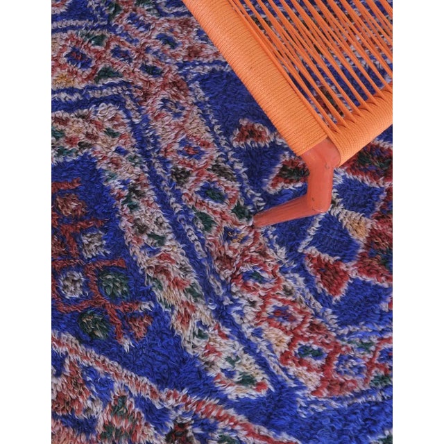 Collector Moroccan Rug in Deep Blue with Intricate Diamond Motifs This exceptional Moroccan rug is a true collector’s...