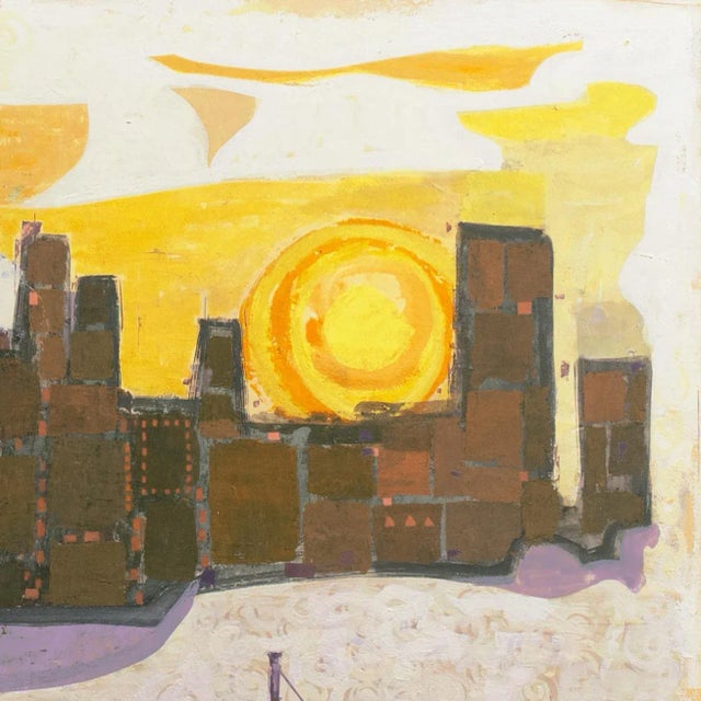 'Modernist Cityscape' by Emily Syminton, California Woman Artist, Chouinard, Scripps, Metropolitan For Sale - Image 4 of 9