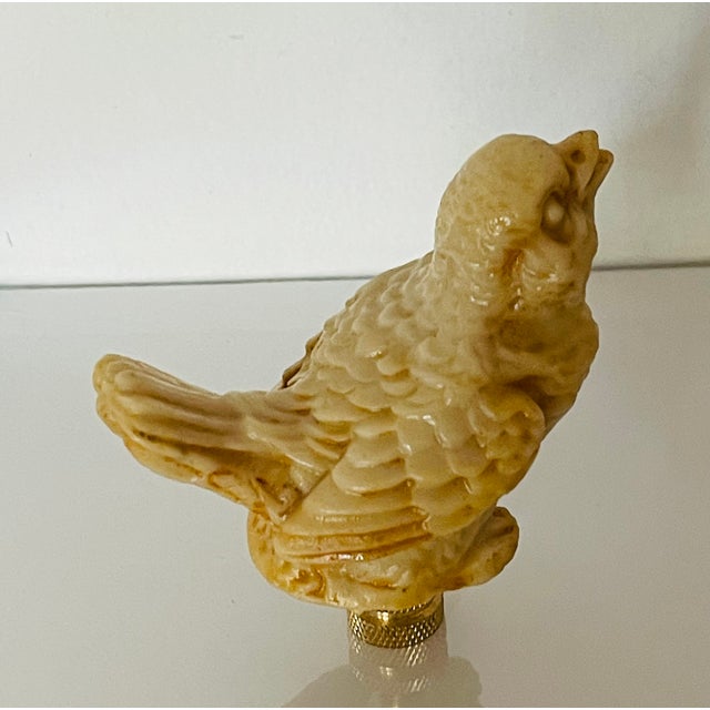 Shabby Chic 1960s Singing Sparrow Bird Figurine Lamp Finial For Sale - Image 3 of 4