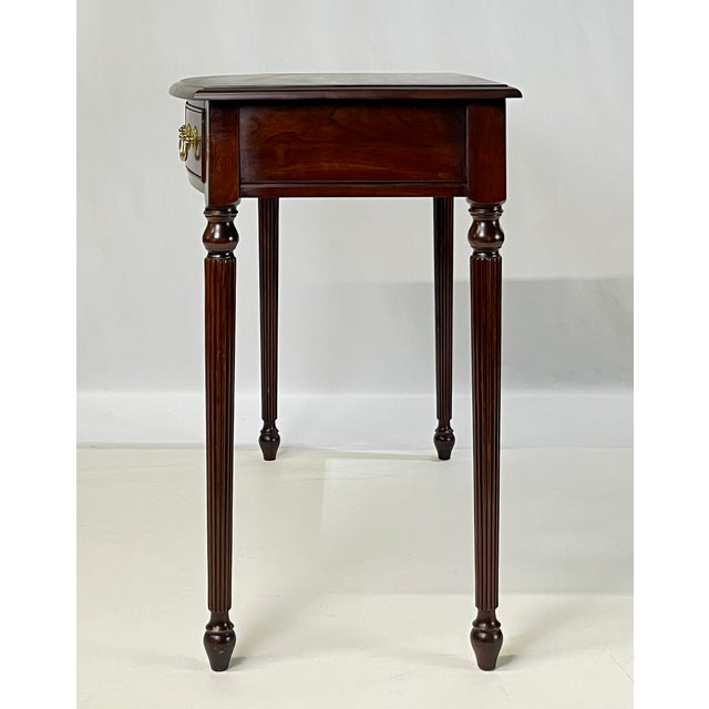 Vintage Harden Furniture "Circa 1991" Collector's Edition Cherry Bowfront Console / Writing Desk For Sale - Image 14 of 16