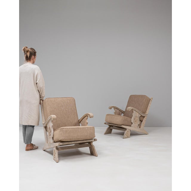 20th Century French Oak Armchairs With Upholstered Seats And Backs - A Pair For Sale - Image 18 of 18