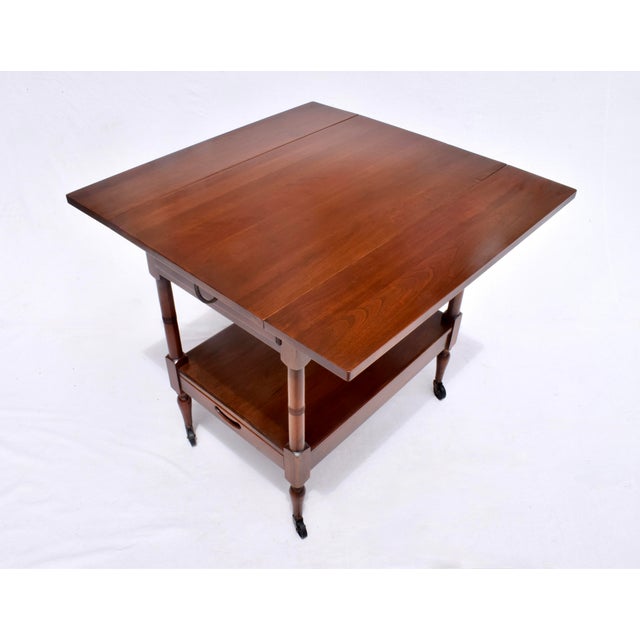 John Stuart Mid-Century Modern Bar Cart by John Stuart, Cherry & Brass, 1960s For Sale - Image 4 of 12