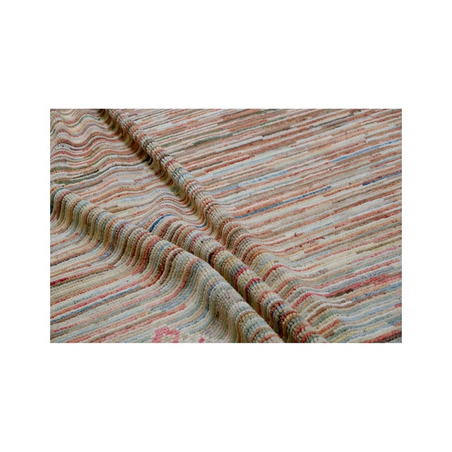 Modern Multicolor Hand Knotted Wool Rug For Sale In Los Angeles - Image 6 of 7