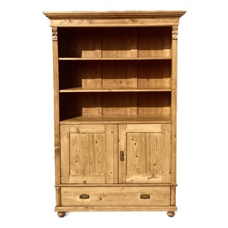 Pine Bookcase With Half Doors From Armoire For Sale