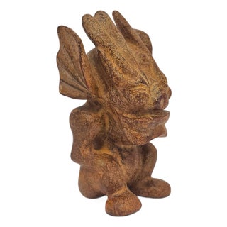 21st Century Contemporary Qiaose Hongshan Style Red & Green Nephrite Jade Figure 6.5" For Sale