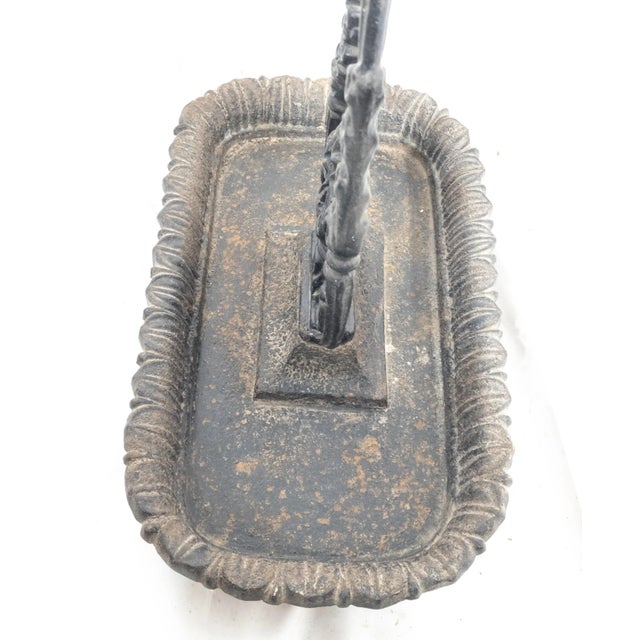 19th Century Victorian Black Painted Cast Iron Umbrella Holder Stand For Sale - Image 10 of 11